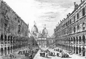 Vista de San Marco, Venecia desde el patio del Palazzo Ducale, 1741 de Michele Marieschi
